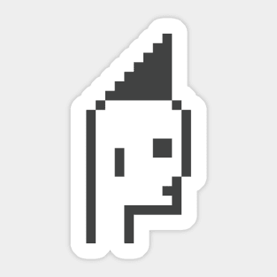 Pixel Art / Cool Mohawk - Black on White / ToolCtypto NFT Sticker